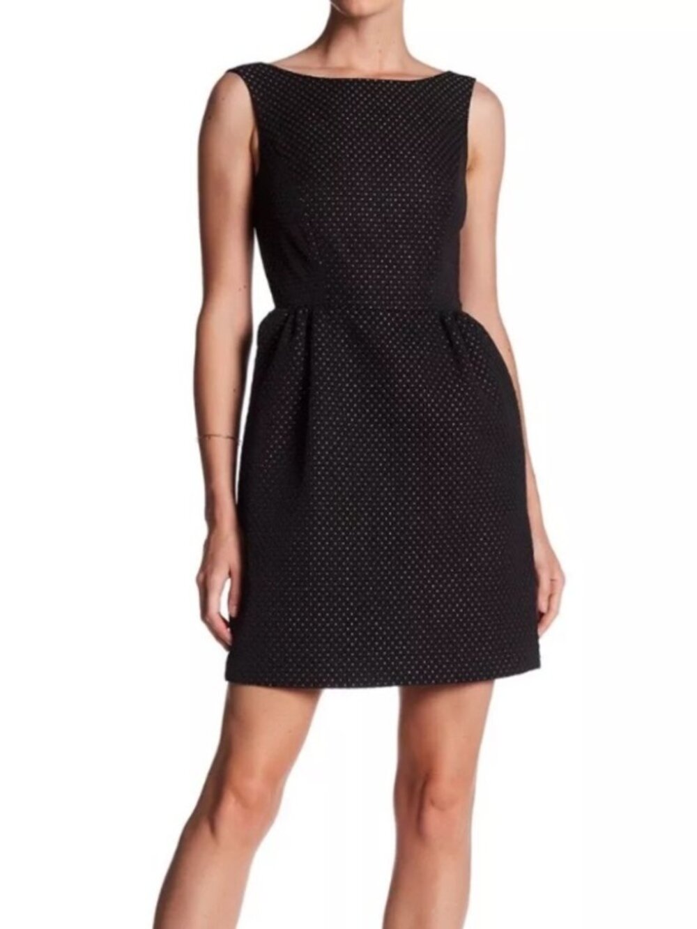 ERIN Fetherston Winnie Metallic Back Bow Fit & Flare Dress